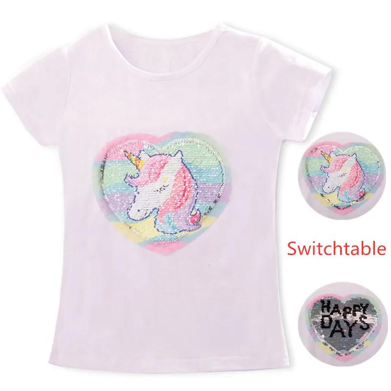 Детская летняя футболка Happy Days с принтом единорога и лица забавная одежда для