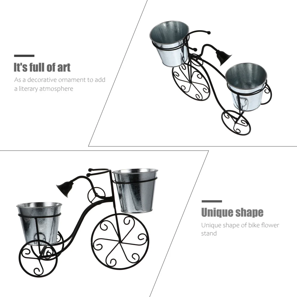 

1PC Iron Art Bike Plant Stand Exquisite Flower Pot Bike Shape Plant Holder