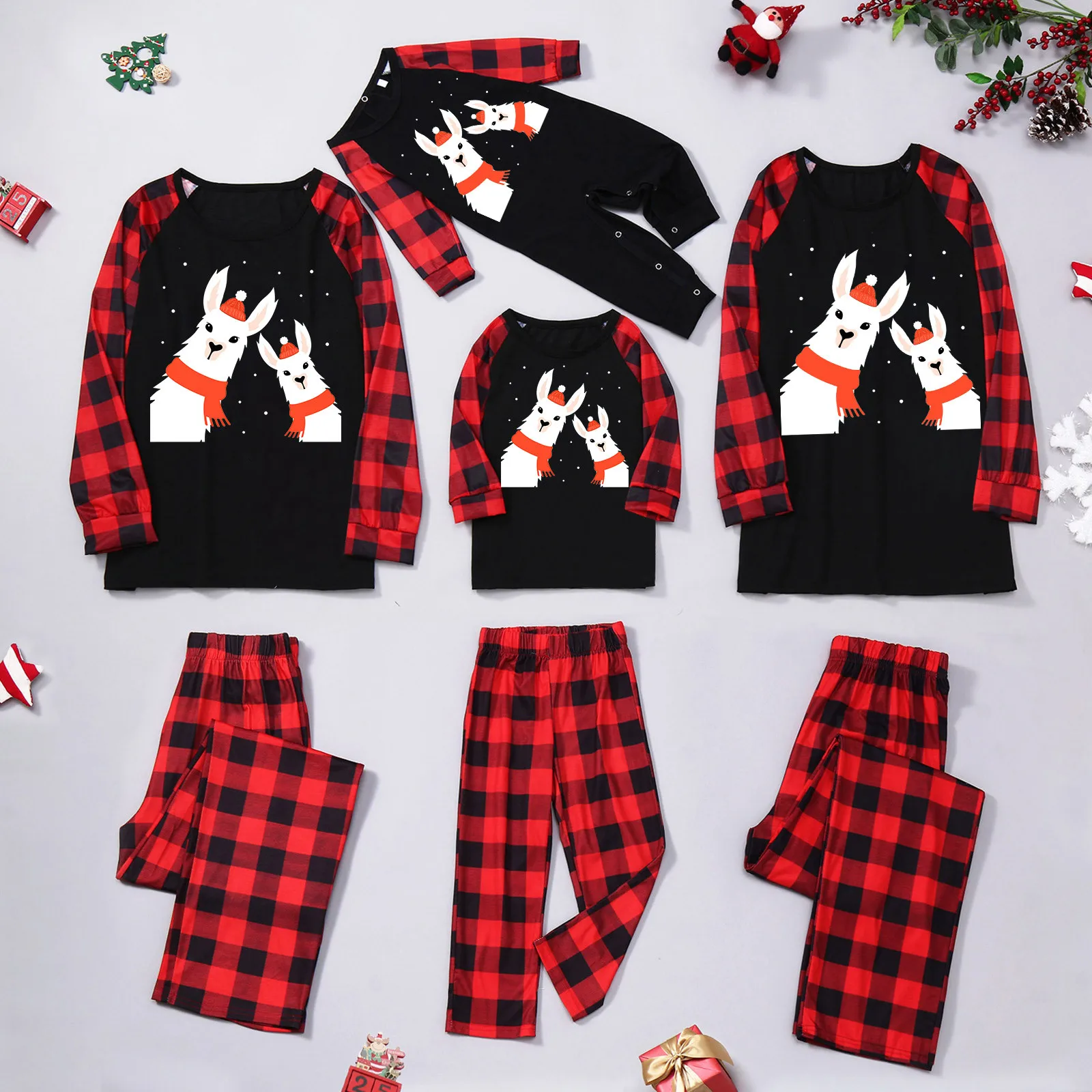 

Рождественский комплект для всей семьи, блузка с принтом мам, топы и брюки, Рождественская семейная одежда, пижамы, рождественские пижамы