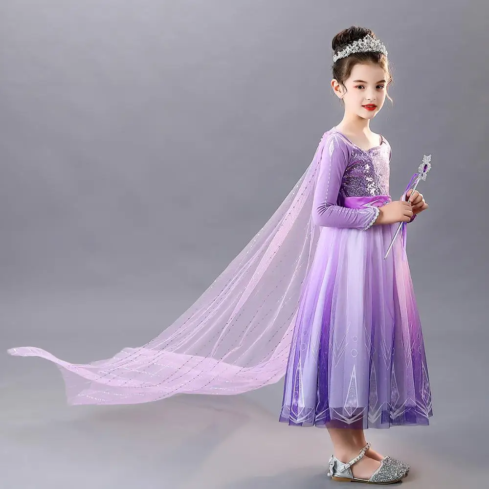 

Movie Girls Kids Summer Dress Purple Ball Gown Children Princess Dress Cosplay Costumes Party Dress
