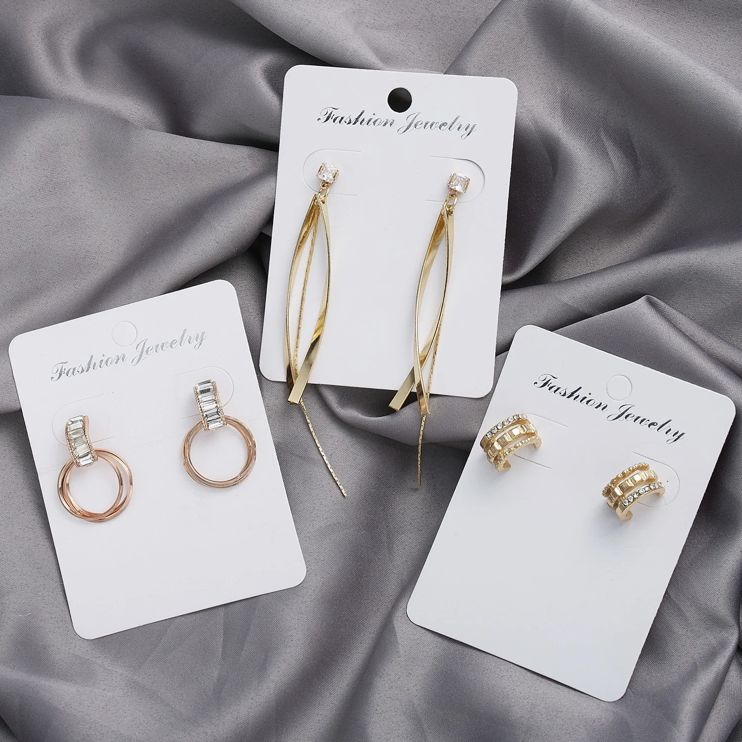 

2021 New Fashion Long Tassel Drop Earrings for Women Crystal Zircon Heart Geometric Dangle Earing Wedding Party Jewelry Gifts