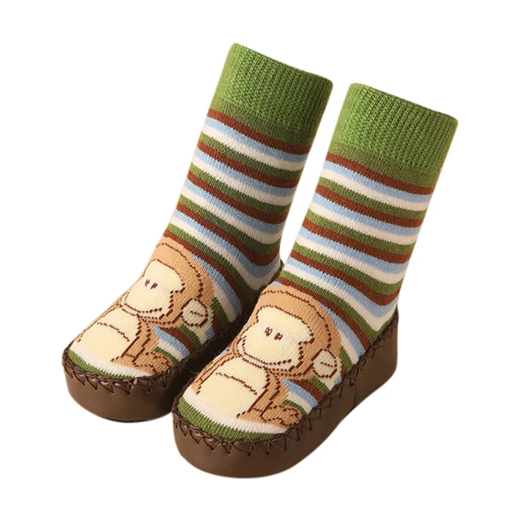 Носки для младенцев новинка детские мокасины с мультяшным рисунком мальчиков и