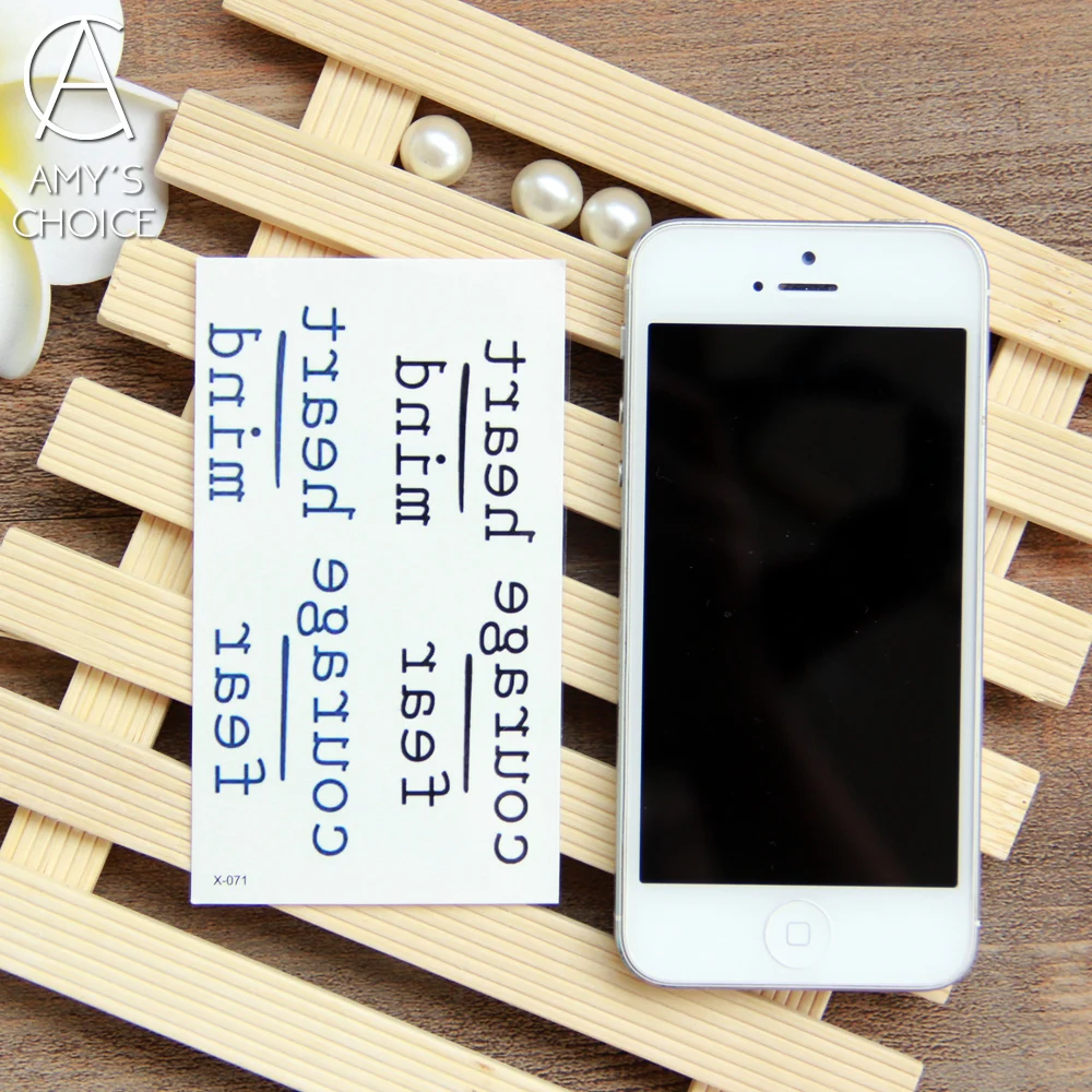 Водостойкие временные тату наклейки смелость сердце ум буквы дизайн переводная