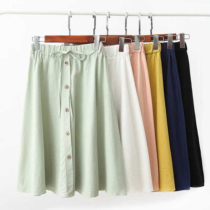 Женская трапециевидная юбка GIGOGOU повседневная в складку с высокой талией и