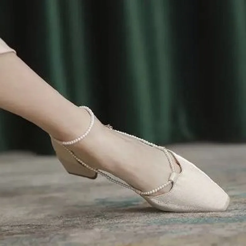 

Shoes Women Chunky Sandals Casual Heels Retro Women Shoes Slip on Summer New Fashion Women's Shoes 2021Square Toe