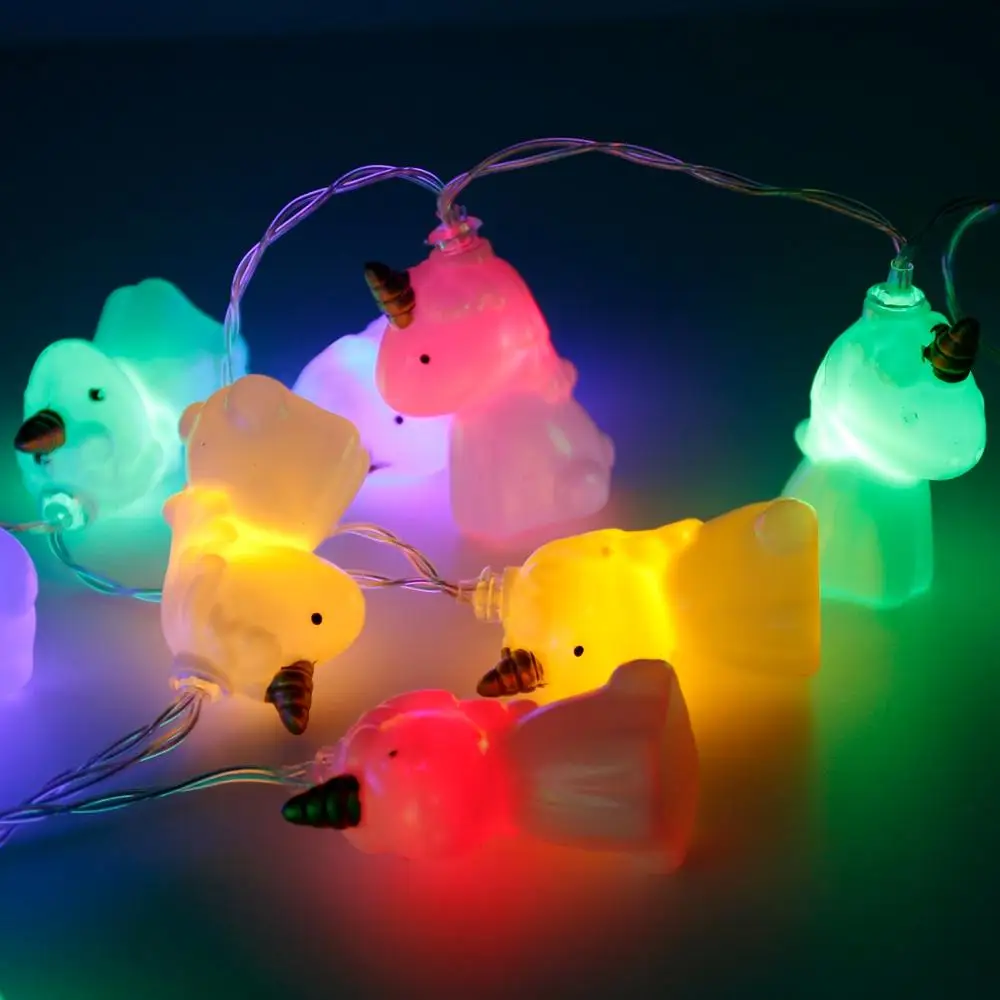QIFU 10LED светодиодный светильник в виде головы единорога для рождества украшения