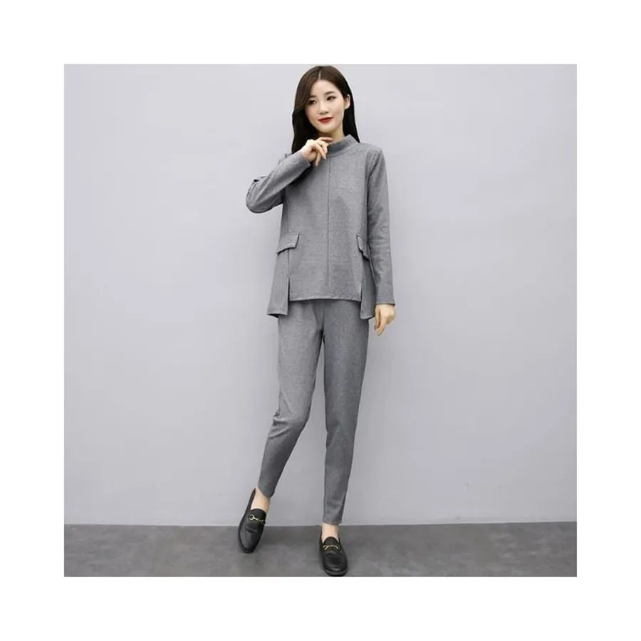 

Plus Size Office Ladies 2 two piece set top and pants Elegant Female Casual Business matching suit sets Women clothing