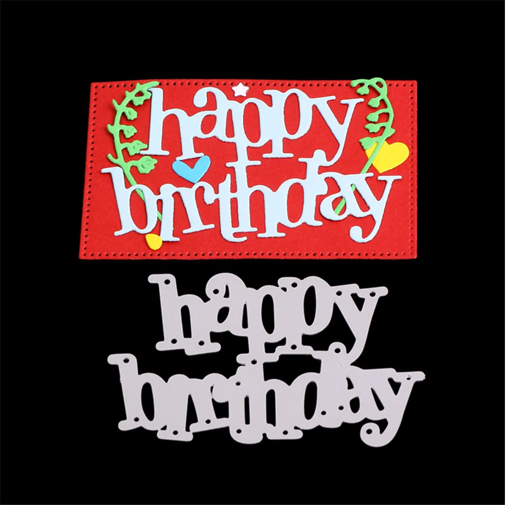 Слово с днем рождения металлические режущие штампы трафареты тиснением для DIY