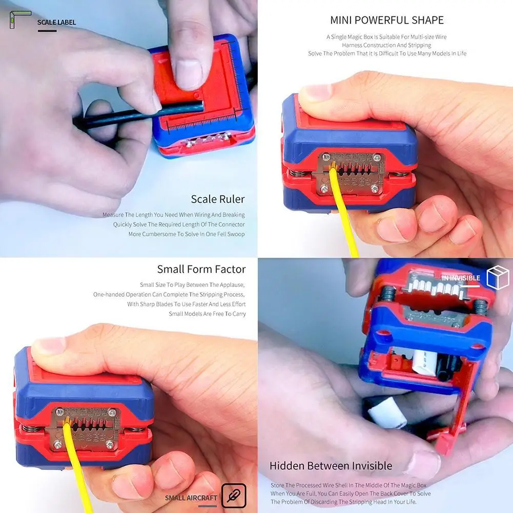 

Multi-Function Wire Stripper Box Cable Stripping Wire Cutter Crimping Tool Multi Stripper Knife Crimper Pliers Mini Portable