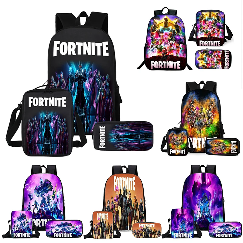 

New Backpack Bag 3pcs/set Boys Games Fortnite Go School Bags Girls Student Large Capacity Backpack for Children Mochila Feminina