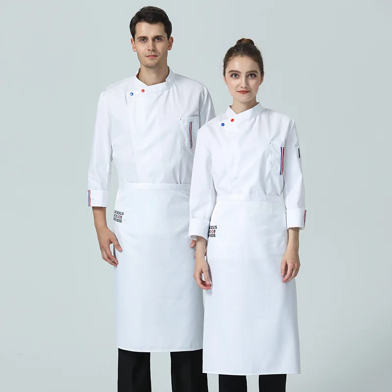 

Chef's Long Sleeve Qiu Dong Outfit Hotel Restaurant Chef Clothing Pastry Pastry Chef Kitchen Chef Uniform Men And Women