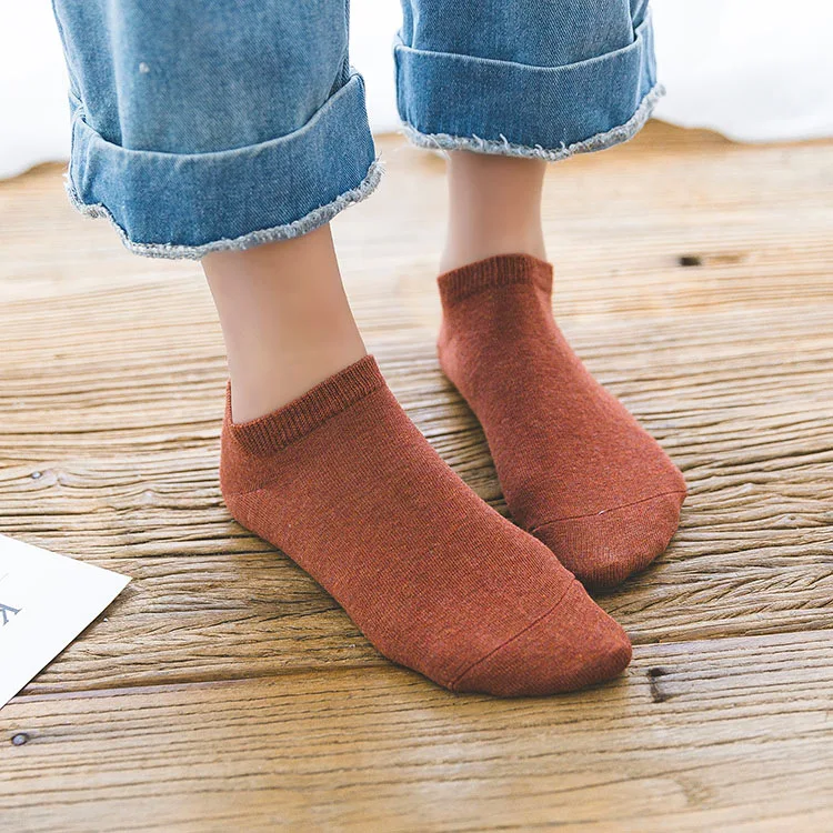 1 пара женские тонкие хлопковые носки однотонные Женские Короткие