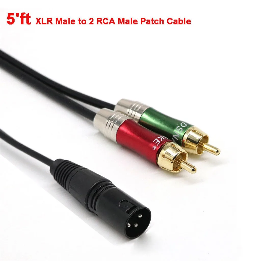 EPULA 1 5 м XLR папа 2 RCA мужской аудио сплиттер патч кабель Y провод футов для Amplifie