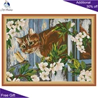 Набор для вышивки крестиком Joy Sunday с кошкой и стрекозой DA316 14CT 11CT