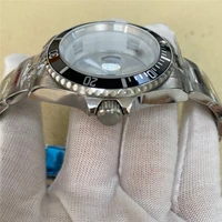 39 5mm stainless steel watch case aluminum ring bezel strap set for 8215 8200 for mingzhu 2813 3804 watch movement