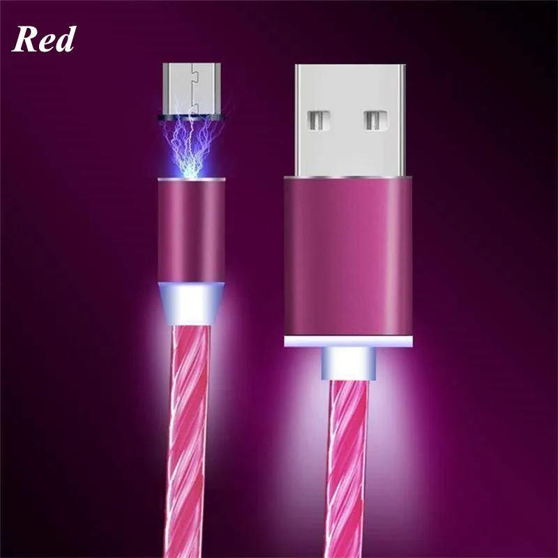 Магнитный кабель USB TYPE C со светодиодной подсветкой зарядный шнур для телефона