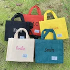 Новая Вельветовая женская сумка, персонализированная маленькая квадратная сумка BL, Сумка через плечо с вышивкой, простая модная женская сумка на заказ