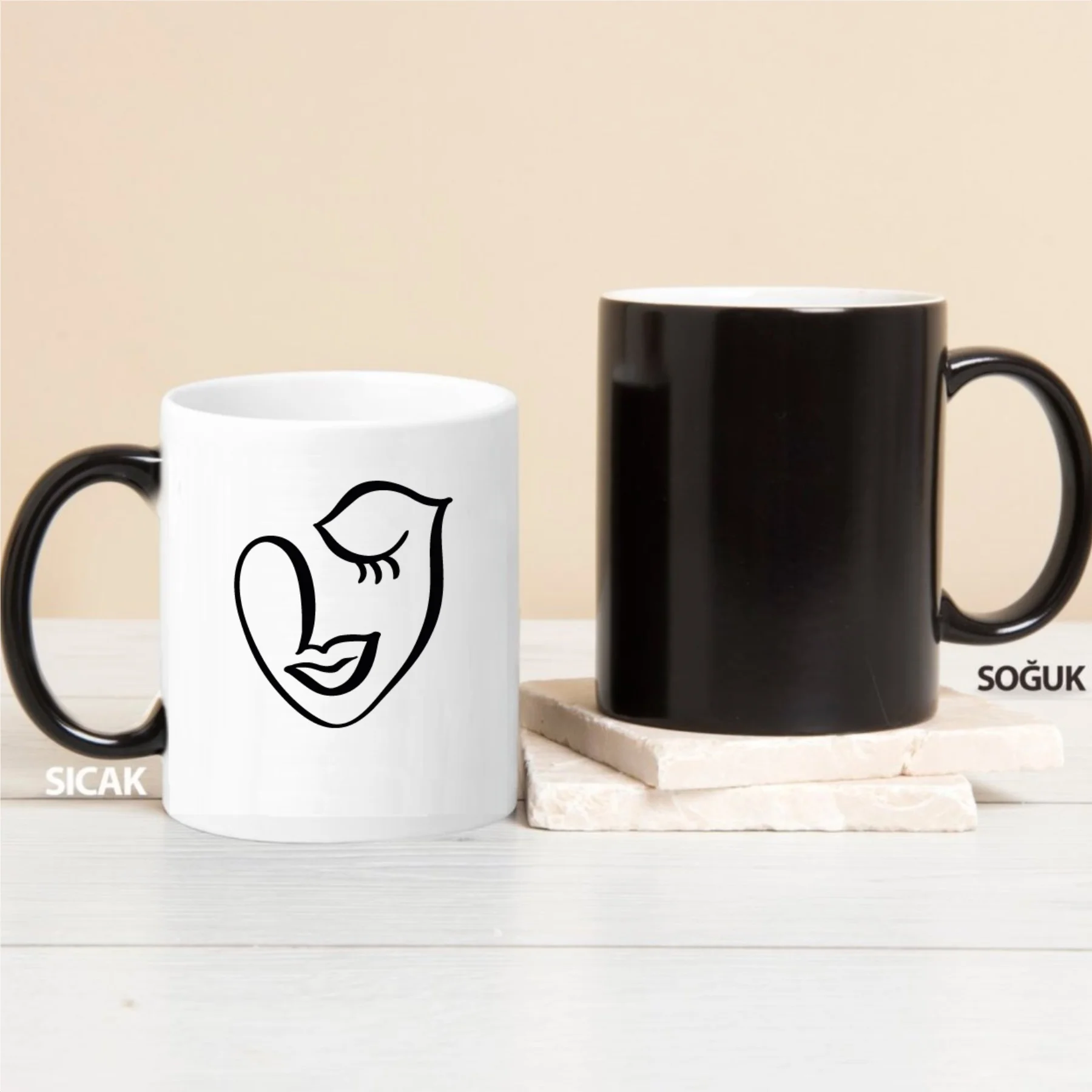 

Abstract Face Portrait Design Magic Mug-3