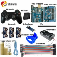 szdoit ps2 handle control ultrasonic automatic obstacle avoidance kit 3 way obstacle avoidance for rc robot tank chassis parts