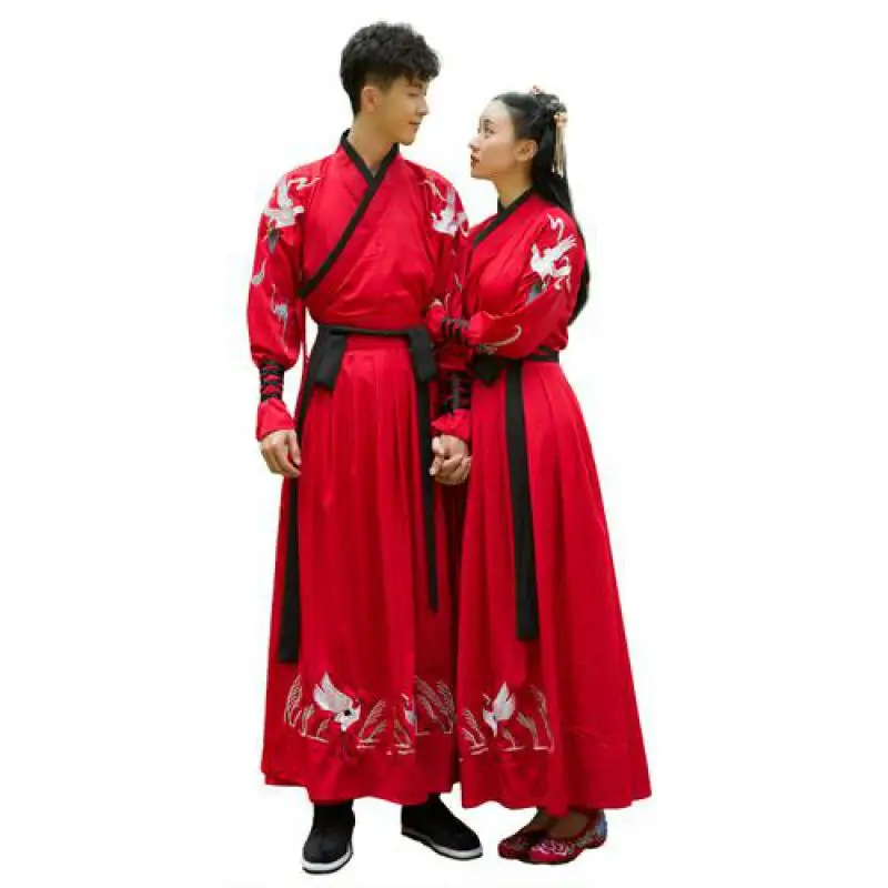 Костюм для китайских народных танцев Hanfu мужчин и женщин Ранняя китайская блузка
