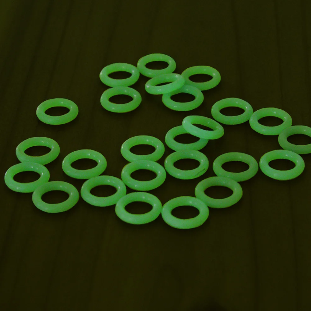 

50pcs/set Luminous Camping Nail Night Vision Ring Round Wheel Fluorescent Green Rubber Tents Accessories Hiking Outdoor Tools