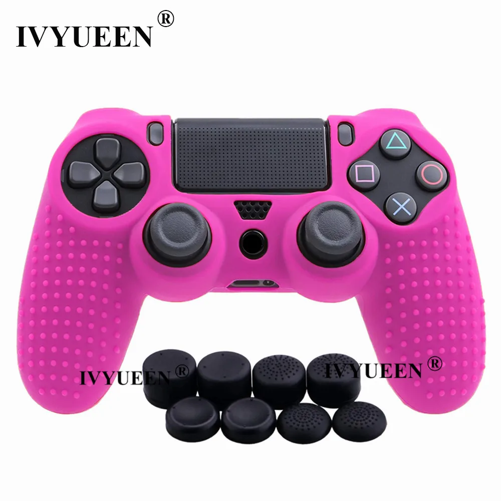 IVYUEEN 9 в 1 для Dualshock 4 PS4 Slim Pro контроллер Шипованная Кожа Премиум Защитный Противоскользящий Мягкий силиконовый чехол-накладка