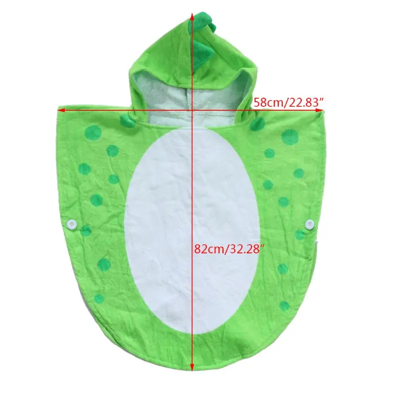 

Hooded With Paw Dinosaur Ponchos Hooded Children's Bath Towel Kids BeachTowel 57BF