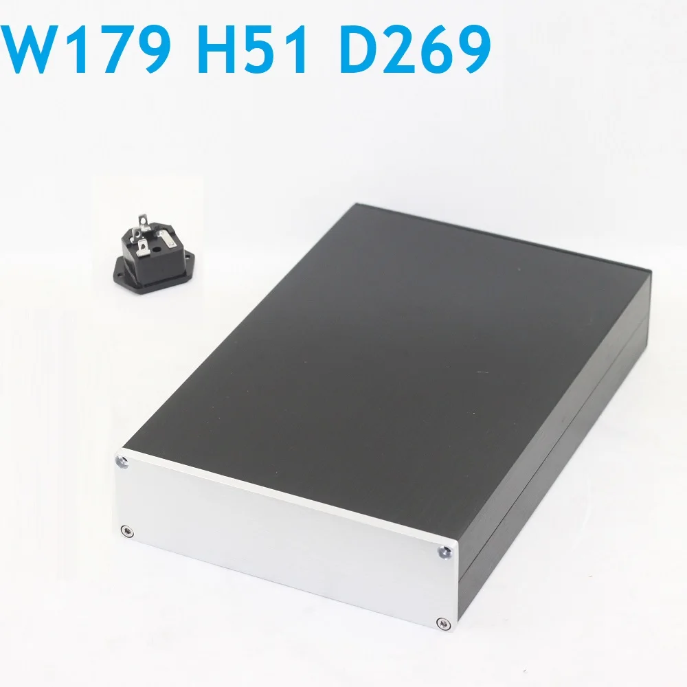 

W179 H51 D269 Power Amplifier Supply Decoder Amp Shell DIY Aluminum Chassis Anodized DAC Decoding Headphone Housing Preamp Case