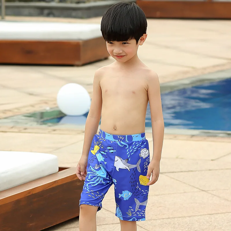 Плавки для мальчиков с кепкой летние пляжные шорты рисунком купальные трусы