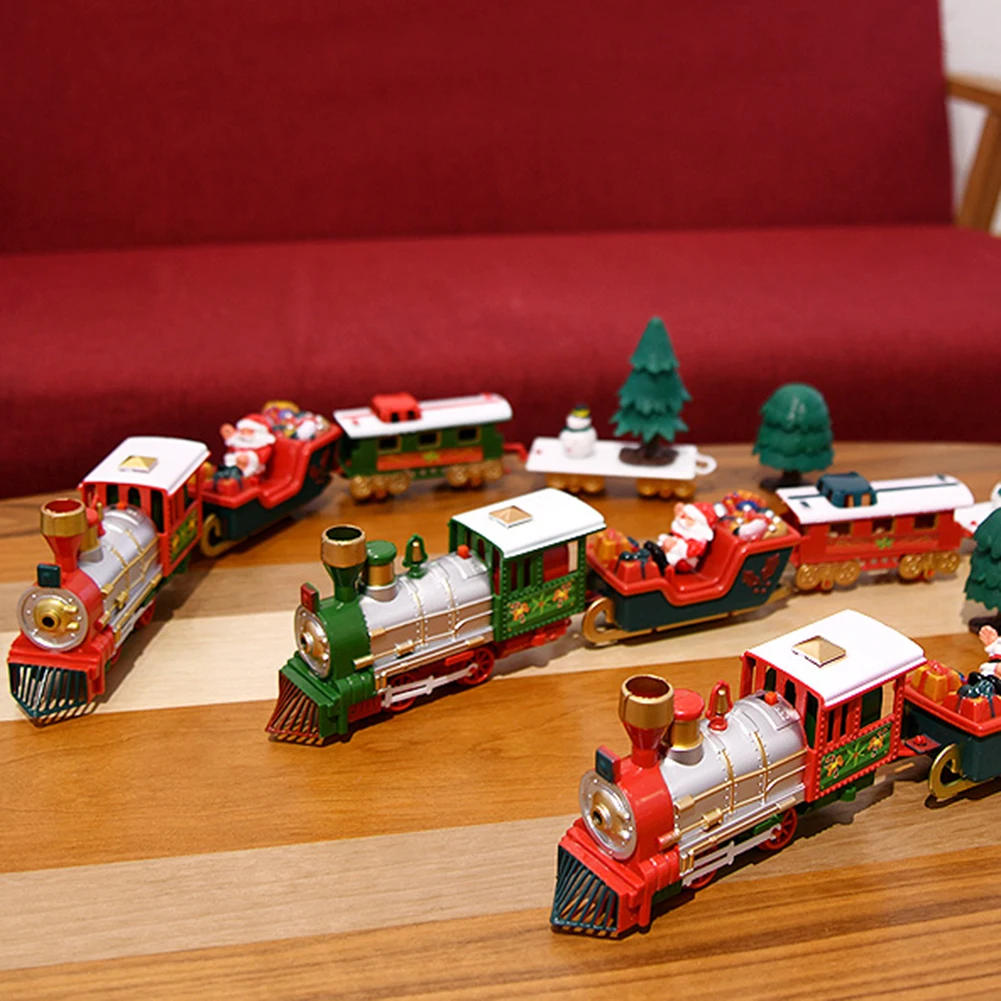 

Christmas Electric Train Toys Railway Toy Cars Racing Track With Music Santa Claus Christmas Tree Decoration Train Model Toys