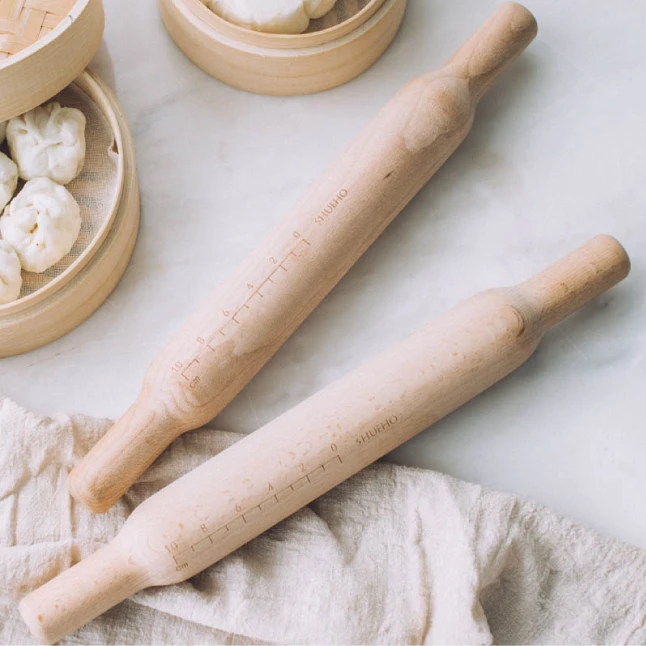 

Smooth Wooden Rolling Pin Dumpling Skin Dough Practical Rolling Pin Fondant Cake Baking Kitchen Rolo De Massa Home Tools DG50RP