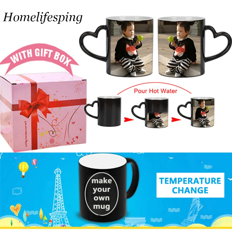 Фото на заказ Сделай Сам индивидуальная Волшебная кружка Теплочувствительный