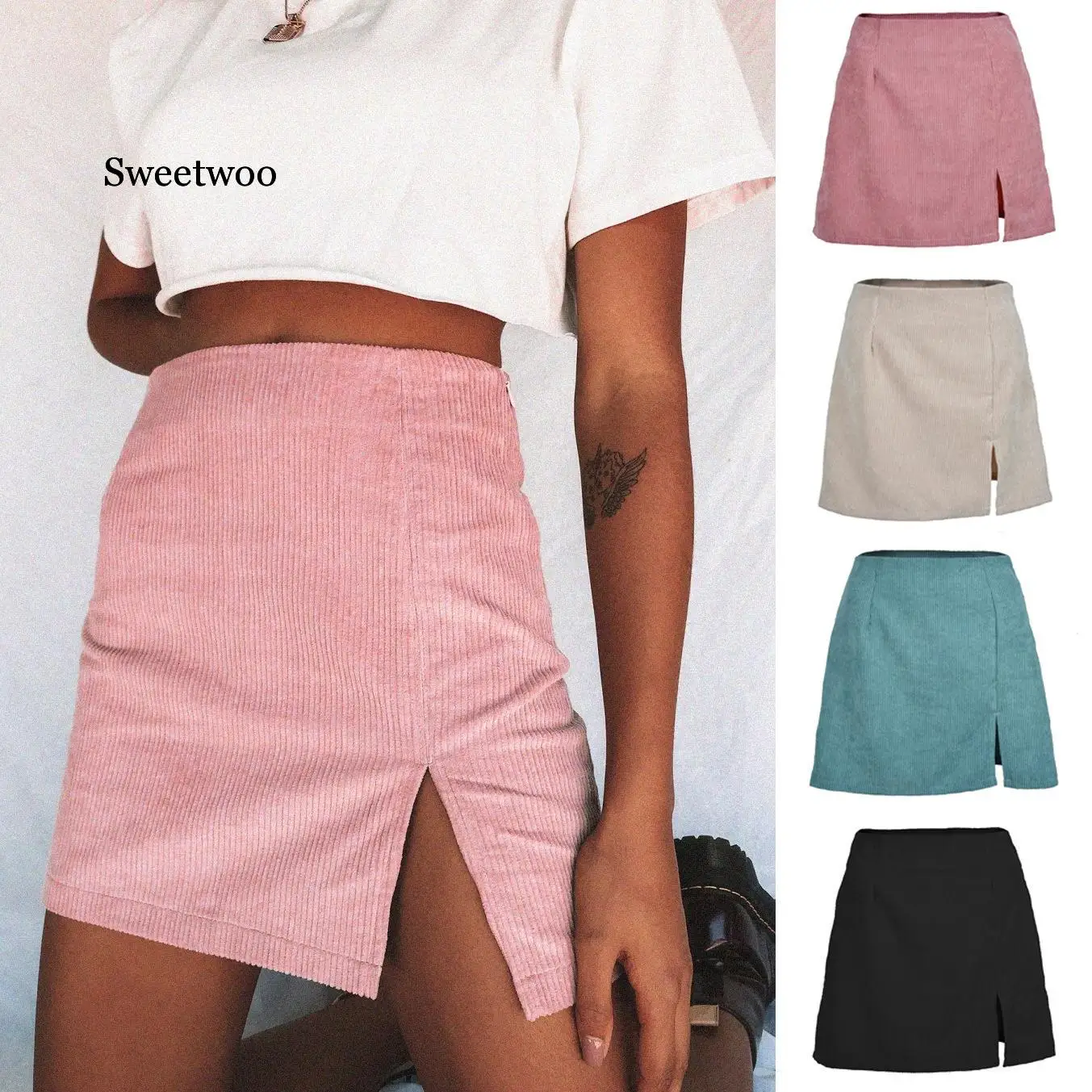 

Летние юбки для женщин, летняя сексуальная тонкая юбка с завышенной талией, облегающая черная бежевая мини-юбка, модные женские мини-юбки 2020