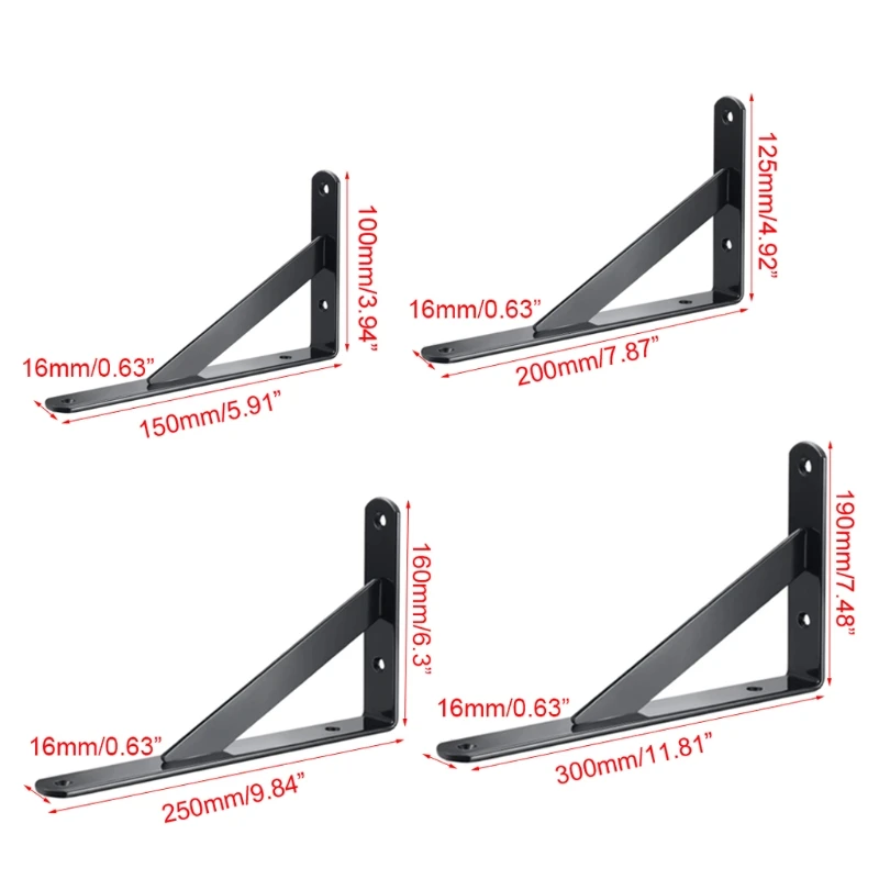 

Heavy Duty Stainless Steel Shelf Bracket Mounting Triangle Corner Brackets for Desk Table Work Space Saving Furniture Hardware