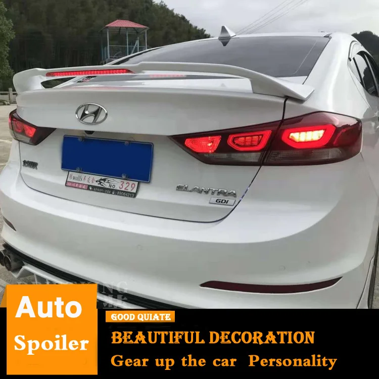 Подходит для 2016 2017 2018 Hyundai Elantra спойлер с тормозными огнями спортивный материал ABS