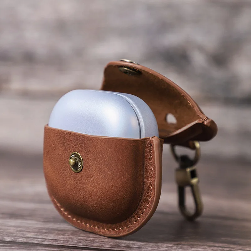 

For Samsung Galaxy Buds Pro Genuine Leather Earphone Bag Wireless Earphone Retro Protective Storage Case Earphone Accessories