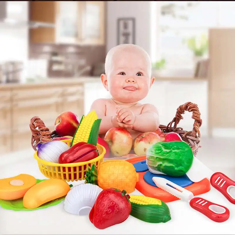 Дропшиппинг 12 шт набор Дети кухня игрушка пластик фрукты овощи еда резка ролевые