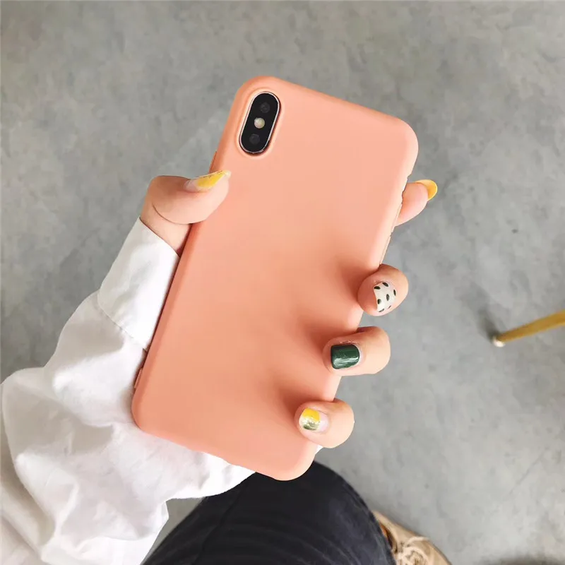Силиконовый матовый чехол ярких цветов для iPhone XS Max XR X 10 8 7 6 6S Plus, модный простой мягкий чехол из ТПУ для iPhone 11 Pro Max Funda