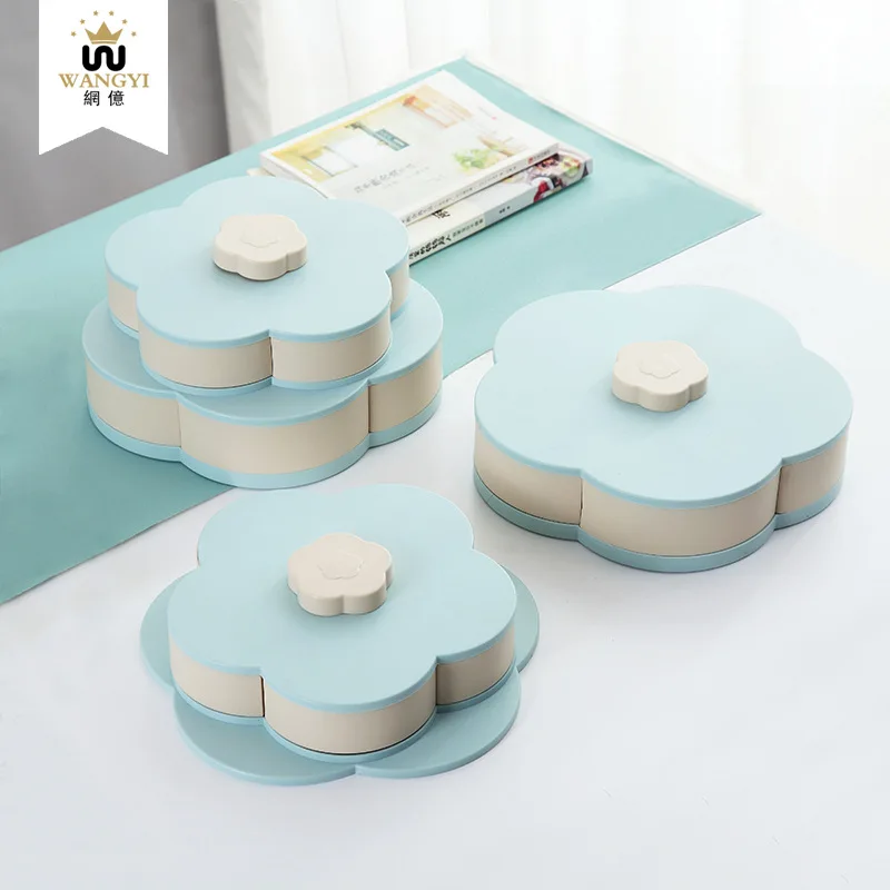 Двухслойная вращающаяся коробочка для конфет в форме лепестка мыльница поднос