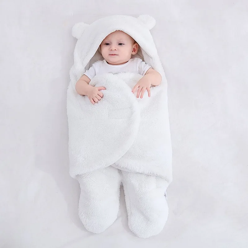 

Baby Sleeping Bag Fluffy Fleece Newborn Receiving Blanket Infant Boys Girls Clothes Sleeping Wrap Swaddle Blanket Baby