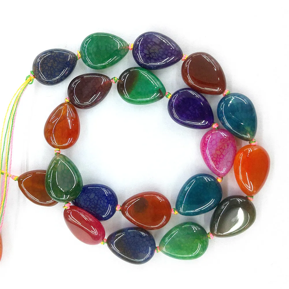 

Natural Stone Agates Veins Water Drop-shaped Piece Mixcolor Loose Beads Beaded for Women Jewelry Making DIY Necklace Accessories