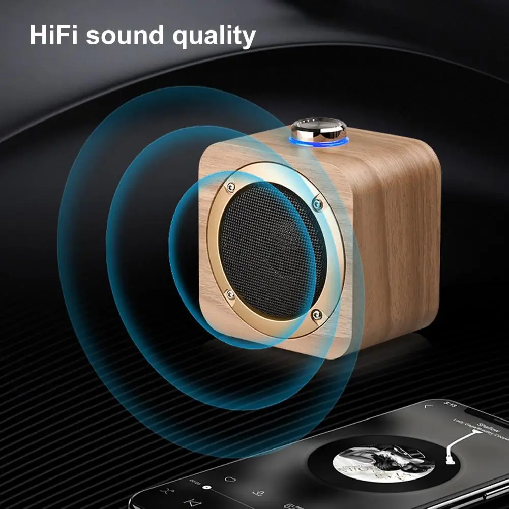 Портативная деревянная Bluetooth-Колонка Q1B 4.2 Беспроводная колонка с басами