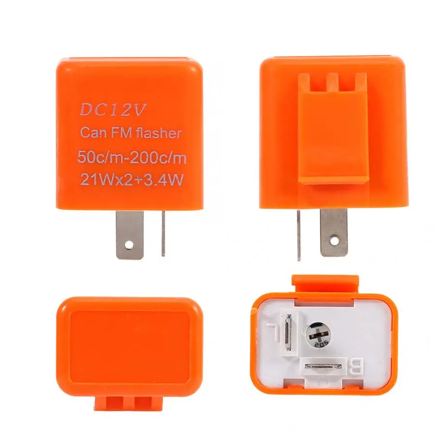 12V 2 Pin Universal Adjustable Flasher Relay Waterproof LED Turn Signal Indicator Black Orange | Автомобили и мотоциклы