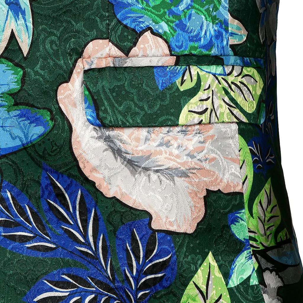 JAYCOSIN мужские пальто для мужчин Slim Fit печати Стильный бейзер кофта жакет человек цветочный костюм зазубренный отворот мужской хлопок пальто из полиэстера