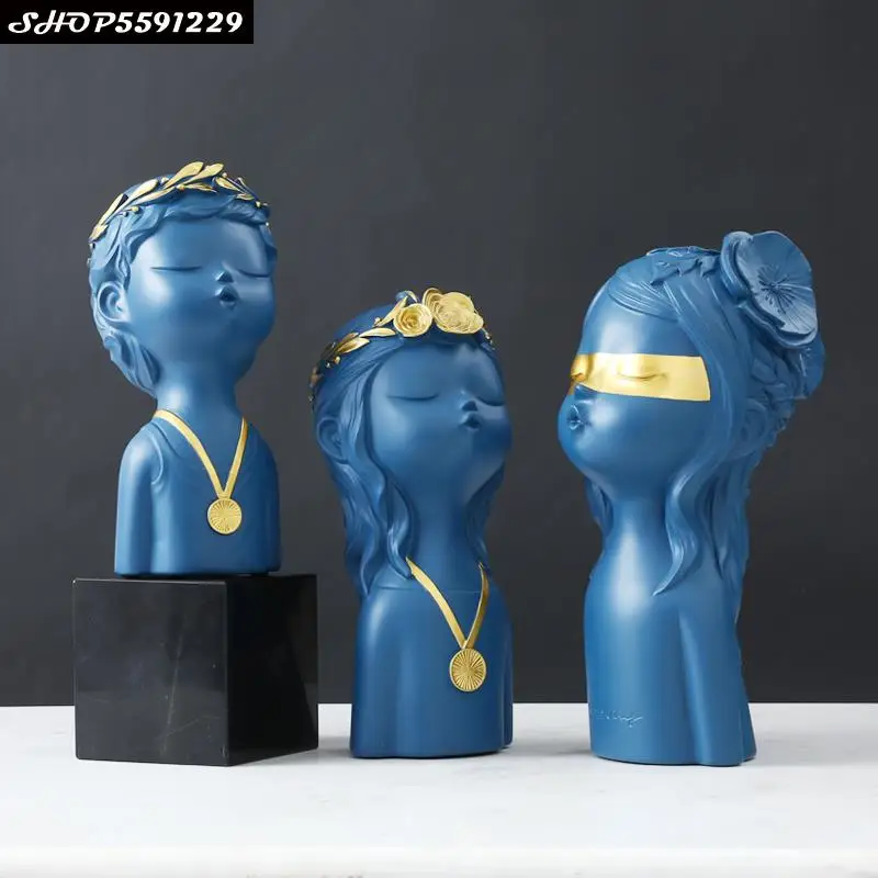 

Creative Champion Figure Statuette Resin Bust Sculpture Crafts Ornaments Living Room Decoration Accessories Boy Girl Decoration