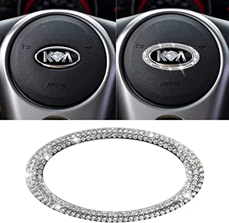 Кристальная эмблема на руль автомобиля Алмазная наклейка для интерьера KIA K2 K3 K5