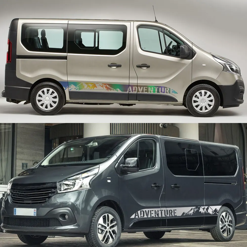 2PCS Car Door Stickers For Renault Trafic 3 2 MK1 MK2 MK3 Tuning Accessories Camper Van Side Motorhome Graphics Vinyl Film Decal |