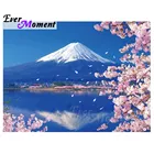 Алмазная живопись Ever Instant, пейзаж, Япония, гора, цветущие вишни, сделай сам, полноразмерный квадратный камень для отдыха дома 4Y985