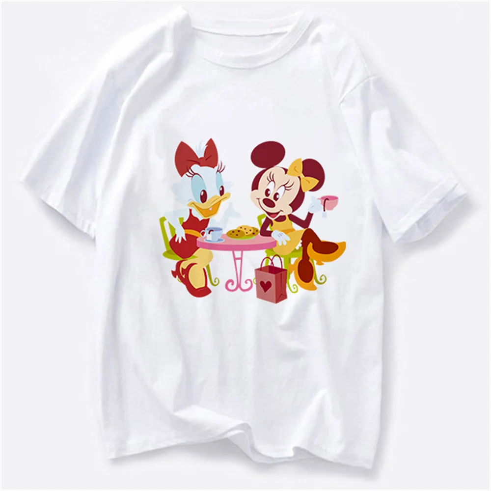 

Disney Tshirt Minnie And Her Friends Tee Shirt Cartoon Women Casual White O-neck Graphic Summer Top Fashion Tees Dropship