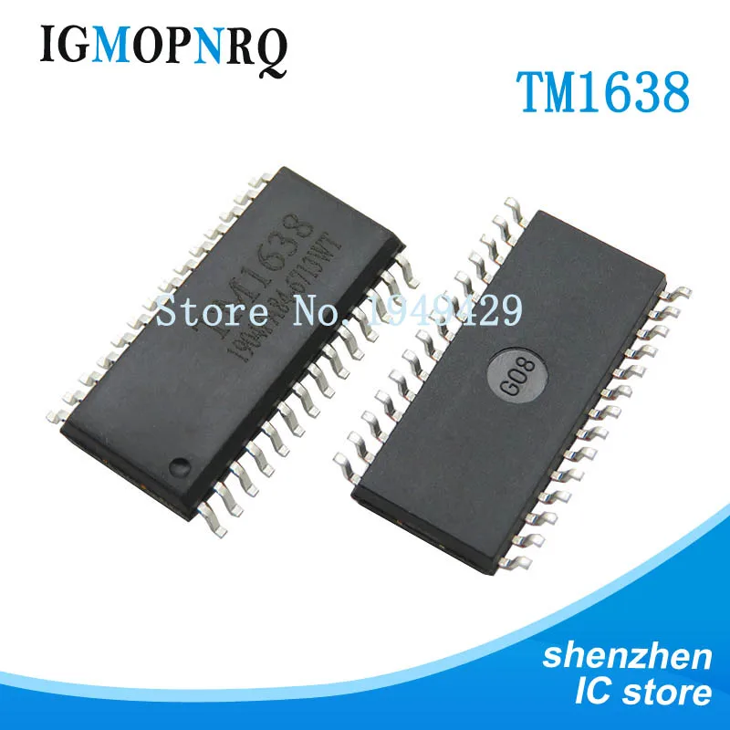 Чип драйвера светодиодной цифровой трубки TM1638 SOP28 smd, 5 шт.